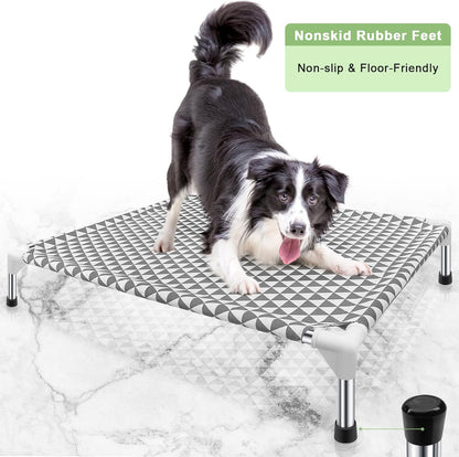 Elevated Outdoor Dog Bed, Medium Size, Cotton Material, Non-Slip Feet, Fits up to 70lbs