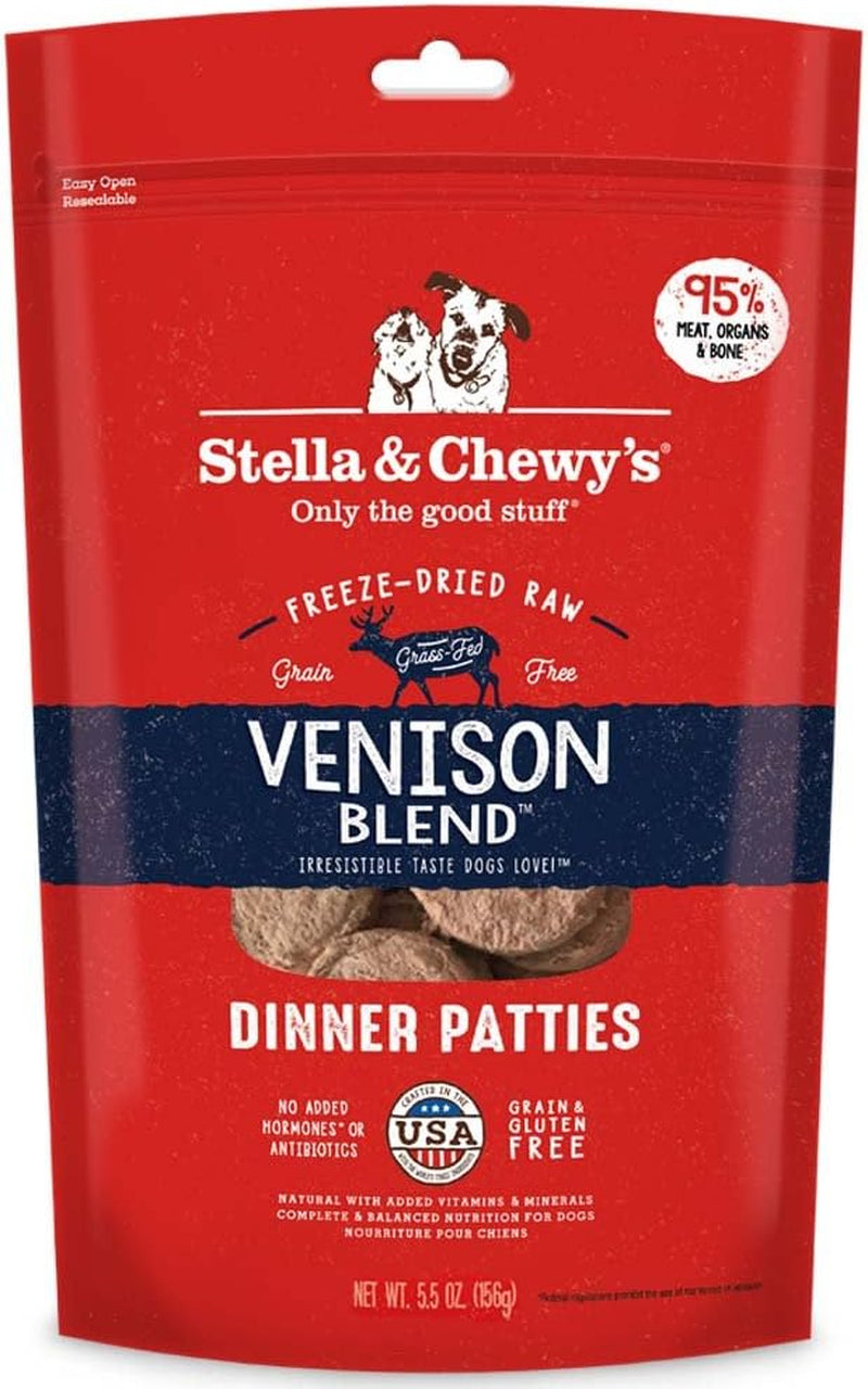 Stella & Chewy'S Freeze Dried Raw Dinner Patties – Grain Free Dog Food, Protein Rich Venison Blend Recipe – 5.5 Oz Bag