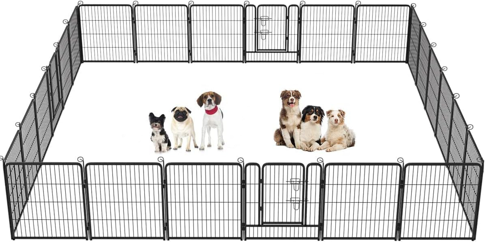 Bestpet Dog Playpen Pet Dog Fence 24"/ 32" /40" Height 8/16/24/32 Panels Metal Dog Pen Outdoor Exercise Pen with Doors for Large/Medium/Small Dogs,Pet Puppy Playpen for Rv,Camping,Yard