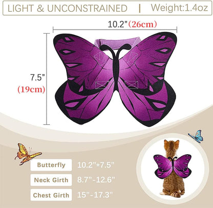 Cat Dog Butterfly Costume Wings for Halloween Party Decoration, Halloween Dog Cat Costume, Puppy Cat Dress up Accessories