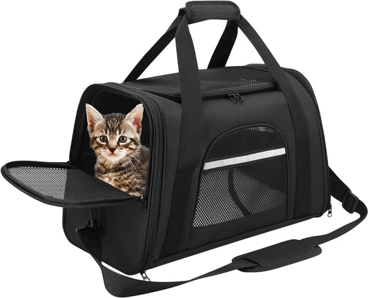 Prodigen Cat Carrier Dog Carriers for Small Dogs Soft Slided Airline Approved Collapsible Pet Travel Carrier, Small (19" W X 12" H X 10.6" D)