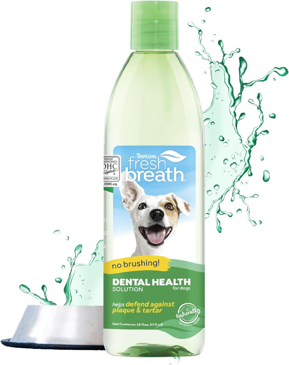 Tropiclean Fresh Breath Original | Dog Oral Care Water Additive | Dog Breath Freshener Additive for Dental Health | VOHC Certified | Made in the USA | 16 Oz.