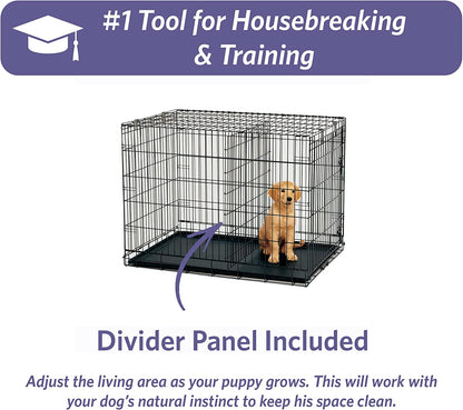 Midwest Homes for Pets Newly Enhanced Single Door Icrate Dog Crate, Includes Leak-Proof Pan, Floor Protecting Feet, Divider Panel & New Patented Features