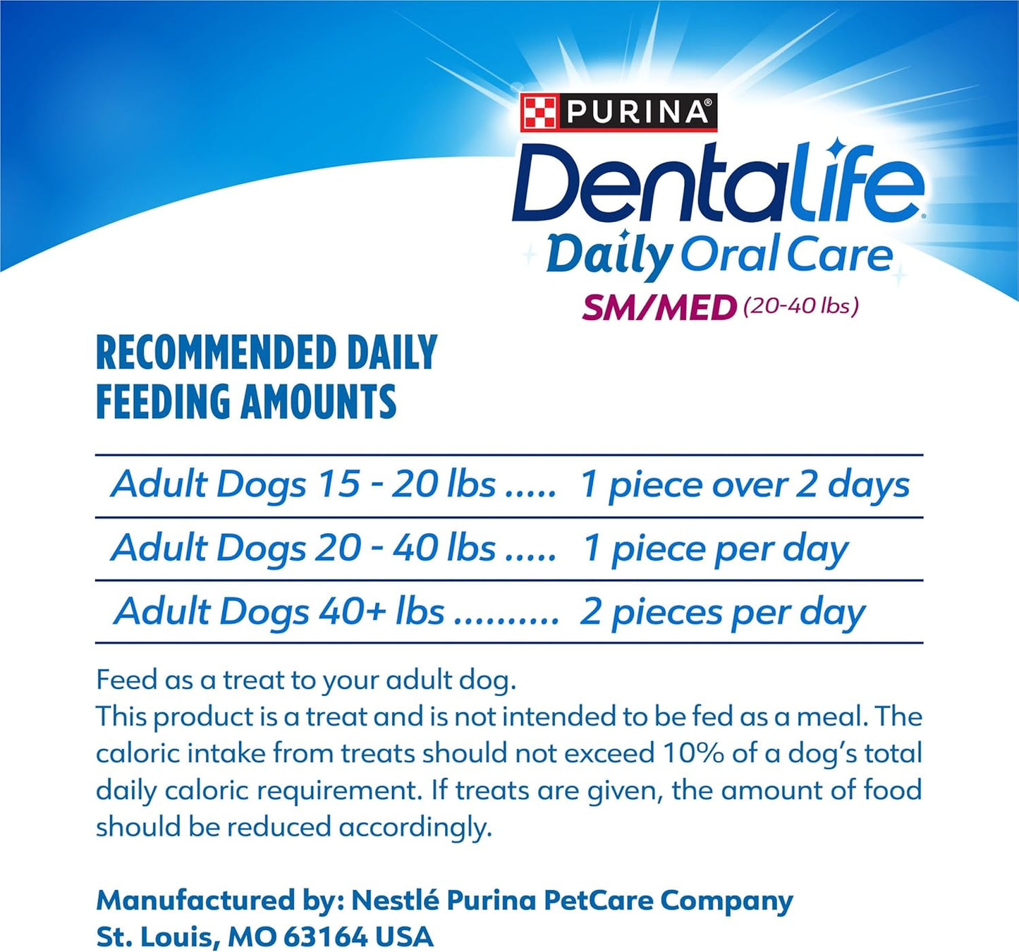 Purina Dentalife Daily Oral Care Chicken Flavor Small/Medium Breed Dog Dental Chews – Multipack 35.7 oz (2) - (94ct) - 47 ct. Pouch