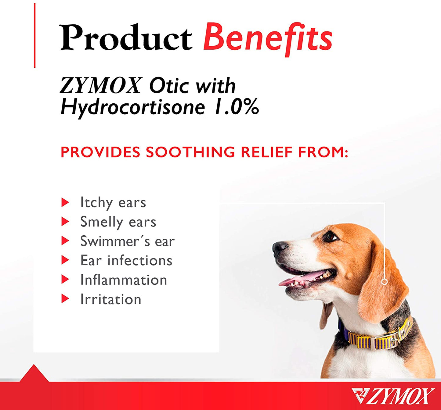 Zymox Otic Enzymatic Solution for Dogs and Cats to Soothe Ear Infections with 1% Hydrocortisone for Itch Relief, 1.25Oz