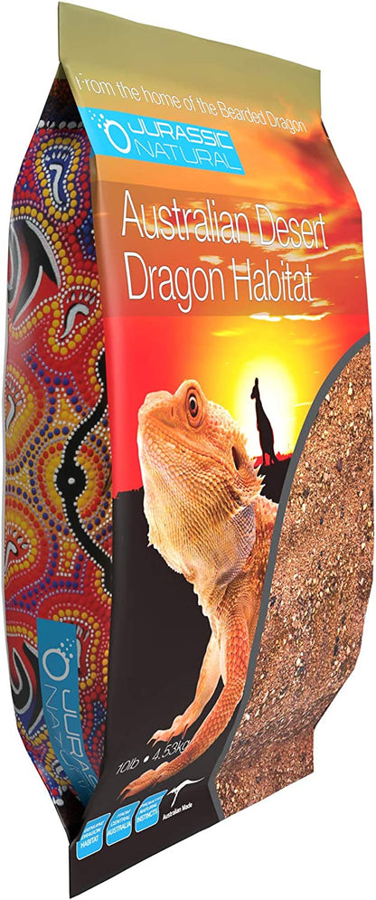 Jurassic Natural Australian Desert Dragon Habitat Substrate for Bearded Dragons and Other Lizards, Red, 10lb