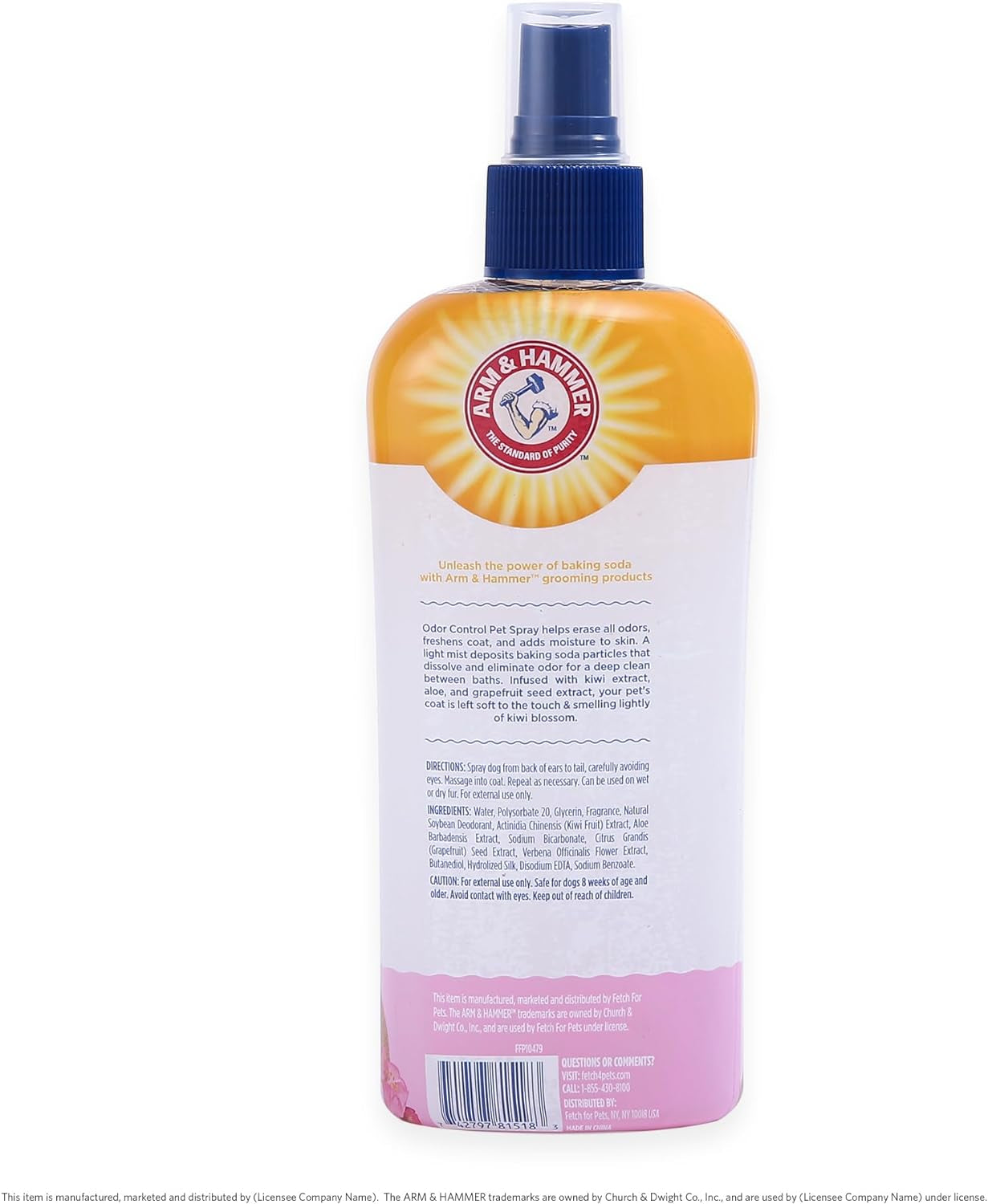 Arm & Hammer Super Deodorizing Shampoo for Dogs - Odor Eliminating Dog Shampoo for Smelly Dogs & Puppies with Arm & Hammer Baking Soda -- Kiwi Blossom Scent, 20 Fl Oz,White