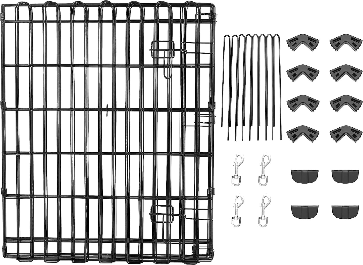 Amazon Basics Foldable Octagonal Metal Exercise Pet Play Pen for Dogs, Fence Pen, Single Door, 60 X 60 X 36 Inches, Medium - 36"H, Metal, Black