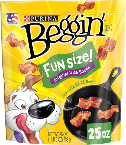 Purina Beggin' Strips with Real Meat Dog Treats, with Bacon and Peanut Butter Flavor - (Pack of 2) 26 Oz. Pouches