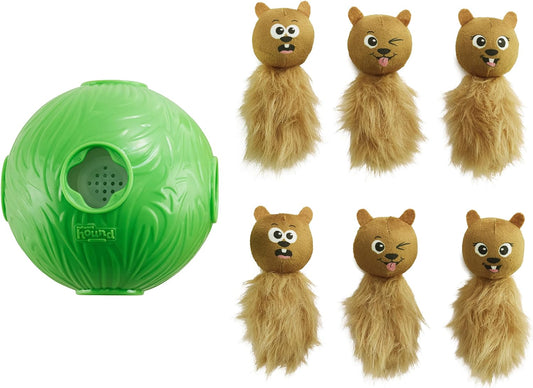 Outward Hound Nina Ottosson Dog Snuffle N' Treat Ball Interactive Treat Ball Dog Puzzle Dog Enrichment Dog Toy, Level 2 Intermediate, Green, Large