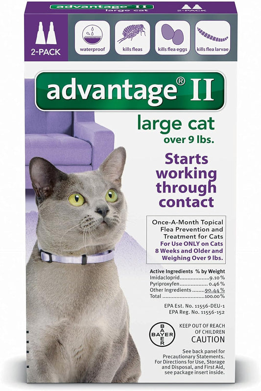 Advantage II Flea Control Large Cat (For Cats over 9 Lbs.) - 2 Month