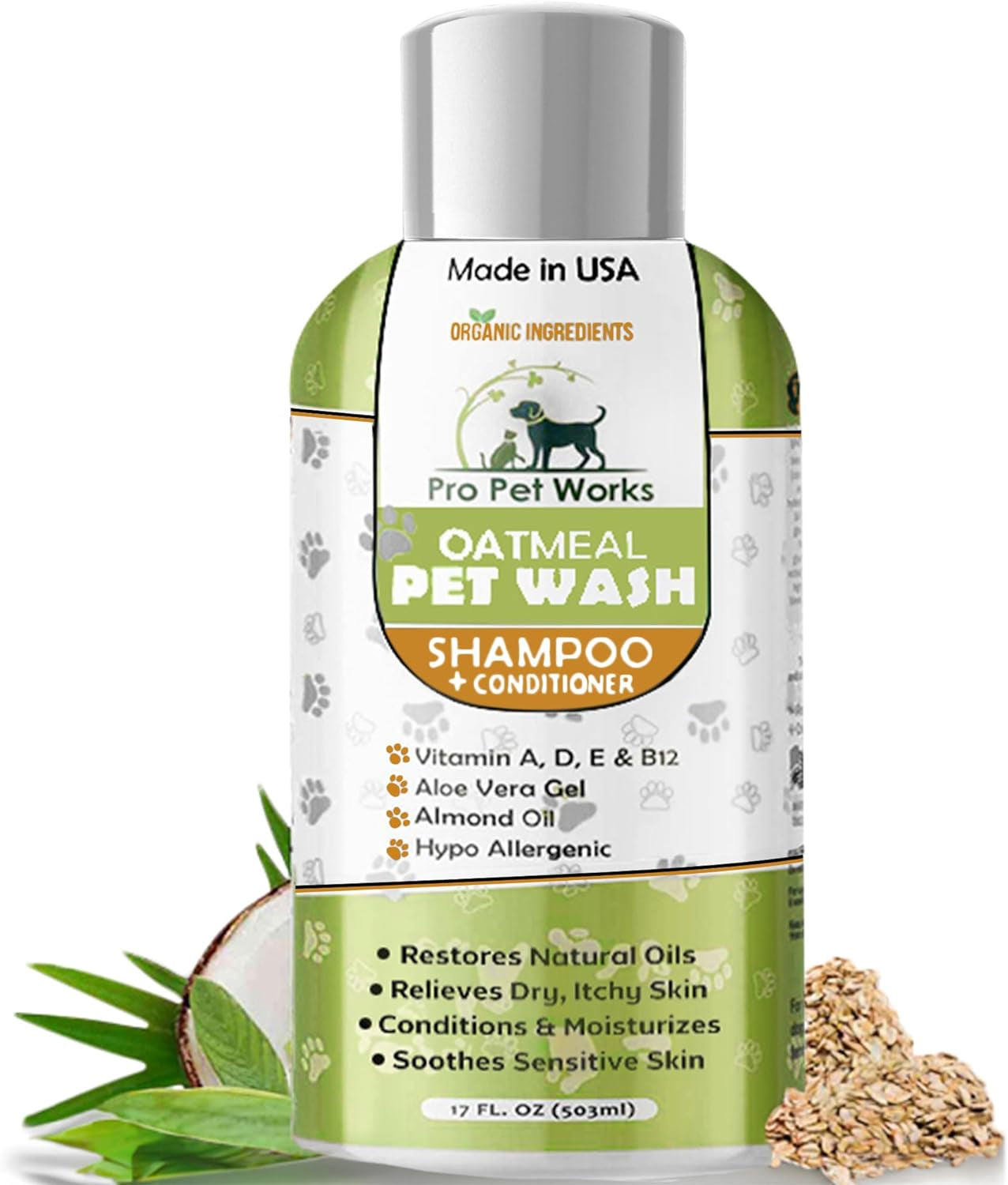 5 in 1 Cocoa Butter Leave-In Conditioner Lotion for Dogs & Cats-Pet Hot Spot Cream & Balm for Allergies, Dermatosis, Paw Fungus or Dry Itchy Skin-Helps Heal Small Cuts & Abrasions