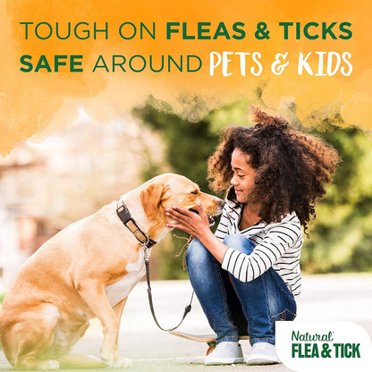 Tropiclean Natural Flea and Tick Spray for Home | Maximum Strength Flea Spray for Carpet and Furniture | Family-Friendly & Safe | Made in the USA | 32Oz