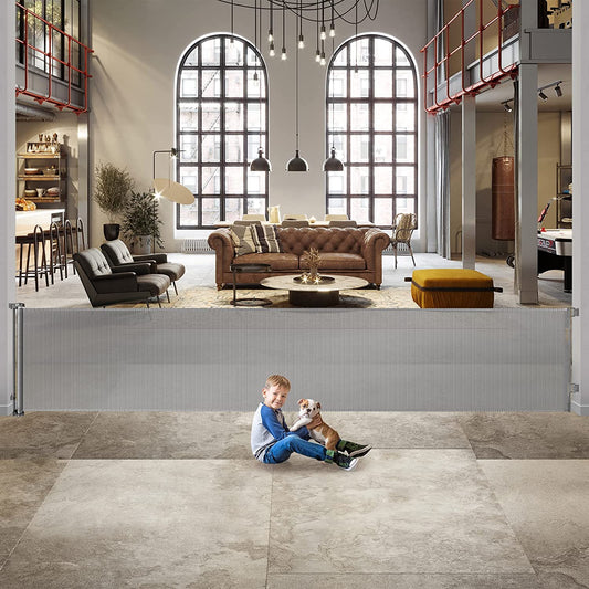 140 Inch Outdoor Retractable Gate for Dogs Extra Wide Baby Gate Retractable Dog Gates for Doorway Extra Wide Dog Gate for Large Openings Extra Wide Pet Gate for Stair Retractable Baby Gates for Stairs