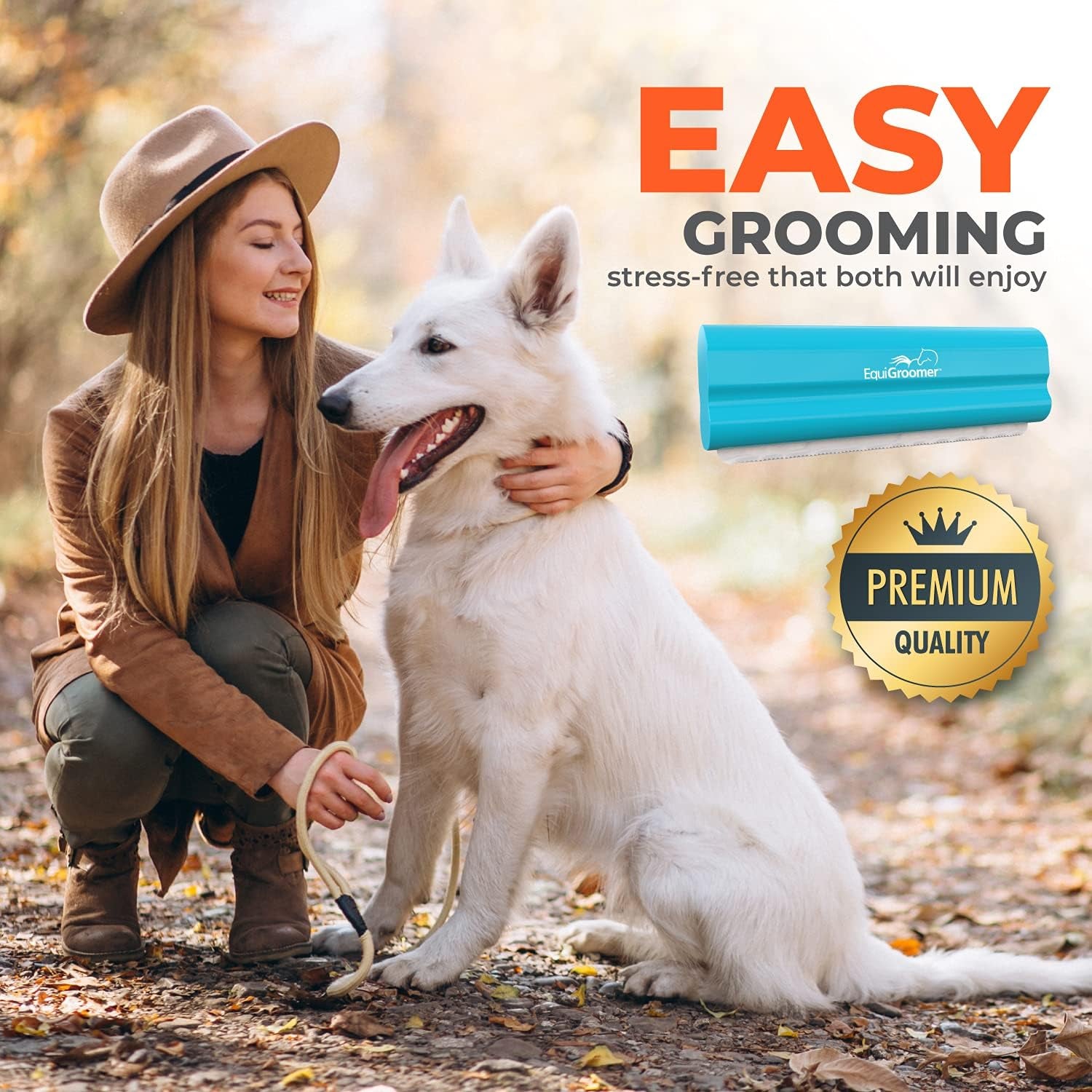 Easygroomer Deshedding Brush for Dogs Cats | Blue | Undercoat Tool for Large and Small Pets | Comb Removes Loose Dirt, Hair and Fur | Perfect Clean for Short and Long Hair Grooming Shedding