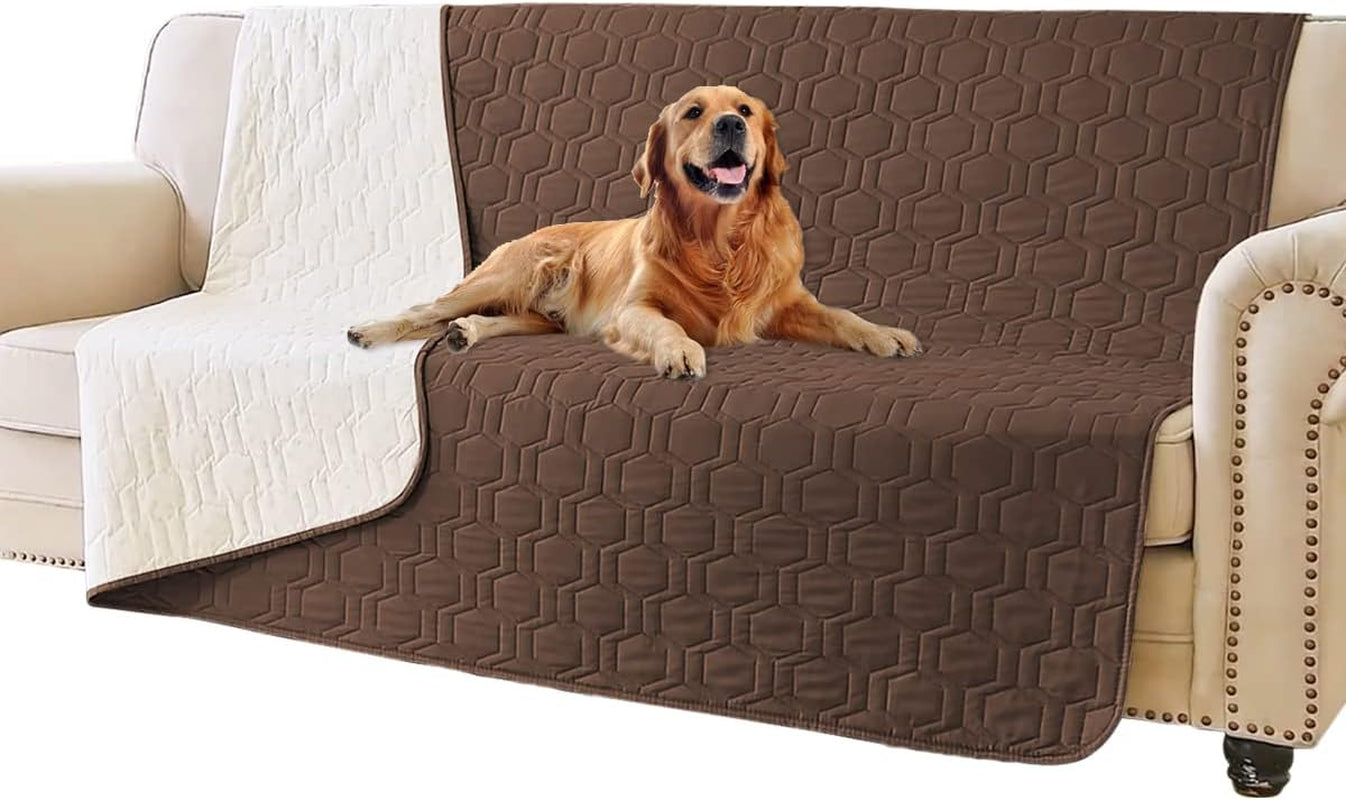 Waterproof & Anti-Slip Dog Bed Cover and Pet Blanket Sofa Pet Bed Mat ，Car Incontinence Mattress Protectors Furniture Couch Cover for Most Cats Dogs, Pets<52X82-Chocolate>