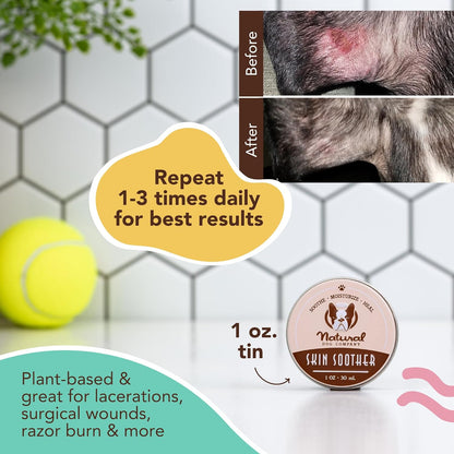 Natural Dog Company Skin Soother, 2 Oz. Stick, Allergy and Itch Relief for Dogs, Dog Moisturizer for Dry Skin, Dog Lotion, Ultimate Healing Balm, Dog Rash Cream
