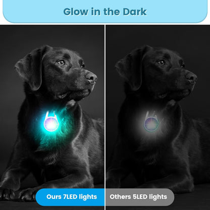 Dog Lights 2Pack LED Rechargeable Dog Collar Lights Clip on with RGB Color Pet Safety Lights Light up Lighted Dog Harness Light for Night Walking Camping