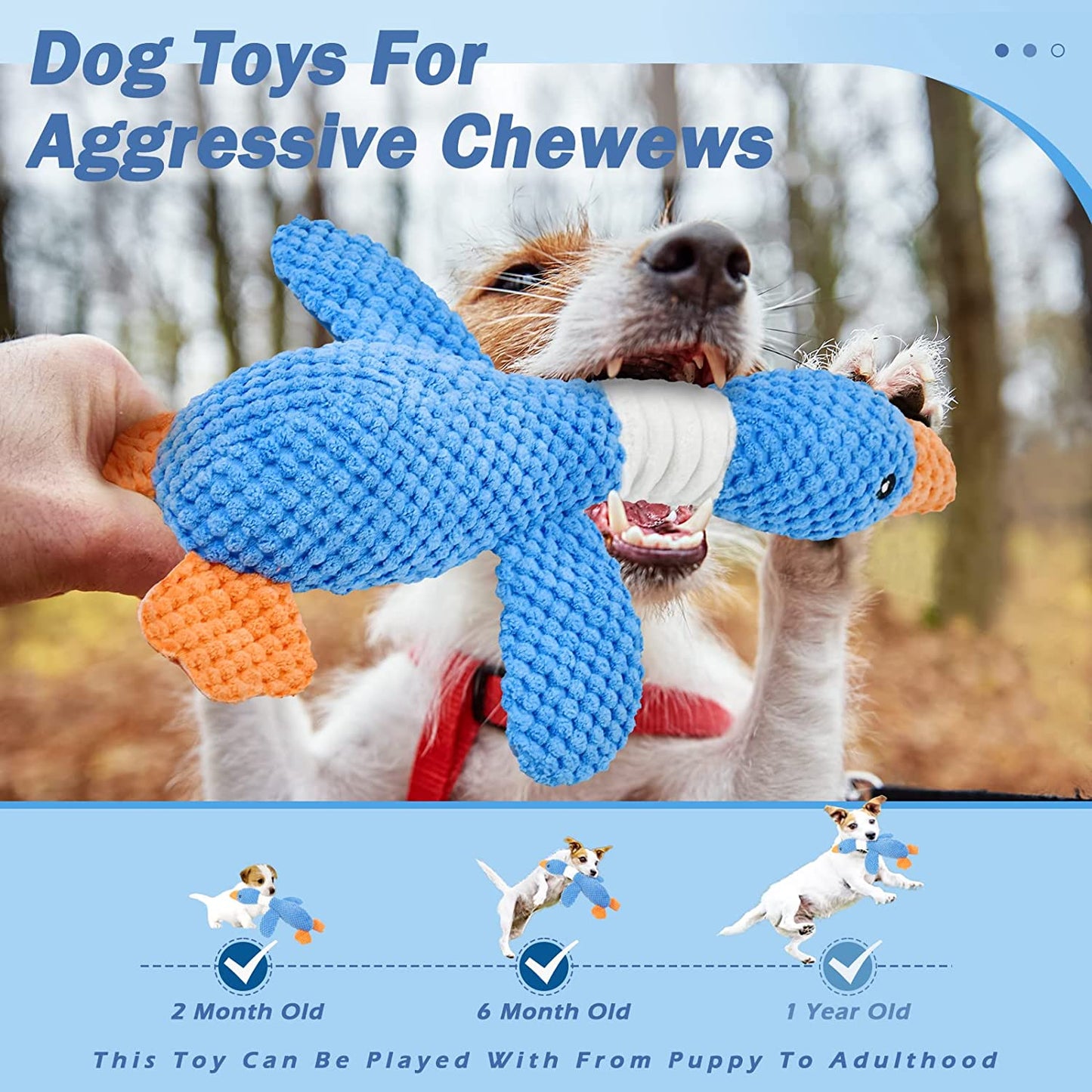 Vitscan Squeaky Dog Toys for Small Dogs/Puppy Toys to Keep Them Busy/Puppy Chew Toys for Teething/Dog Chew Toys for Aggressive Chewers Medium Large Breed/Cute Goose Interactive Dog Toys