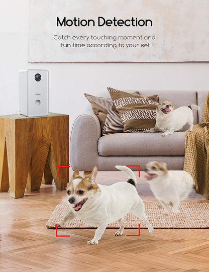 Faroro Dog Camera with Treat Dispenser, 2.4G and 5G Wifi Pet Camera with Two Way Audio and 1080P Full HD Night Vision for Treat Tossing and Monitoring Your Pet Remotely