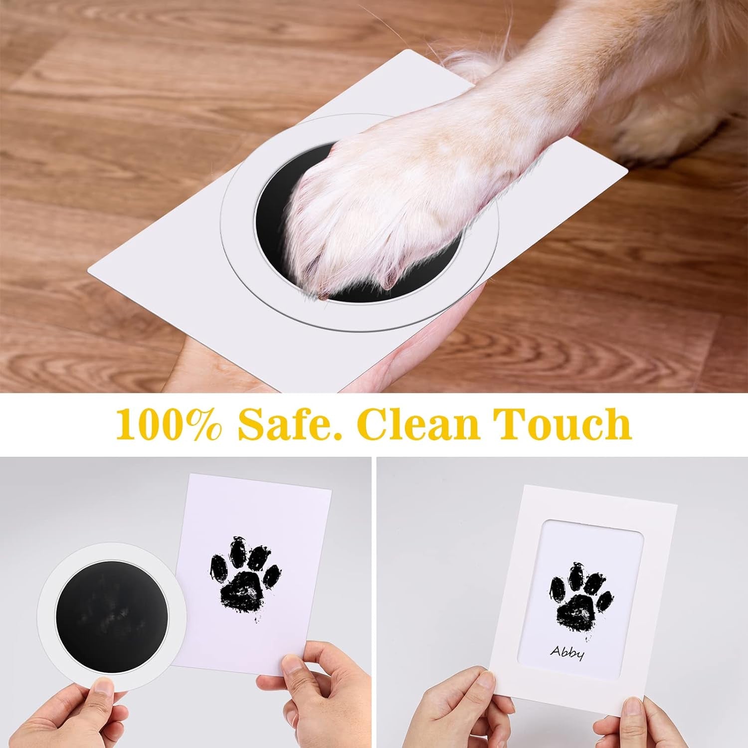 Nabance Baby Hand and Footprint Kit, Paw Print Kit for Dogs & Cats, 3 Inkless Print Pads with 2 Photo Frames, 6 Imprint Cards, Pet Paw Print Impression Kit, Dog Nose Print Kit Dog Mom Gifts for Women