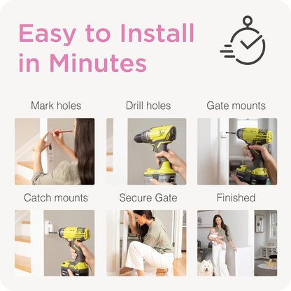 Retractable Baby Gate Perma Child Safety 33" Tall X 55” Wide, Mesh, for Stairs, Doorways, Dogs, Pets, Indoor, Outdoor, One-Handed Operation, Locking, Easy Install, Hardware Mount, White