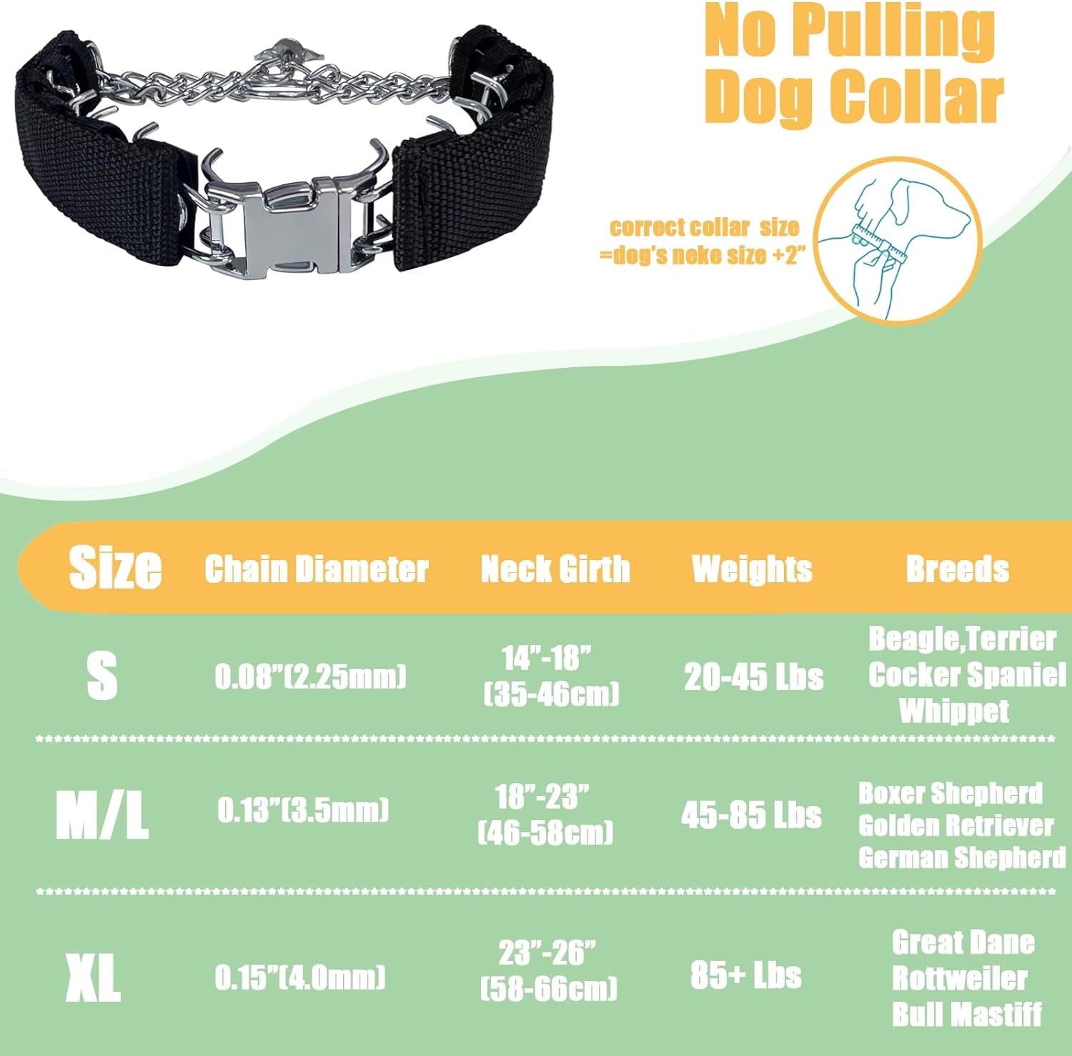 No Pull Dog Collar,Adjustable Dog Basic Collar with Quick Release Buckle