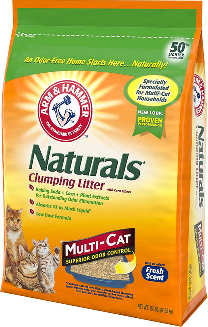 ARM HAMMER Naturals Cat Litter, Multi Cat, 18Lb Bag