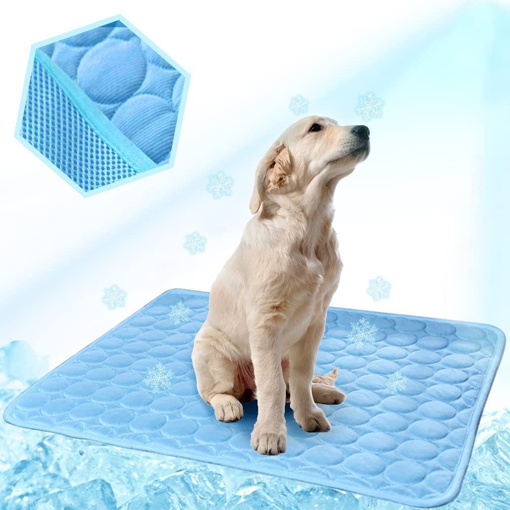 Washable Dog Cooling Mat Ice Silk Cooling Mat for Dogs Pet Self Cooling Pad Blanket Dog Cooling Pad for Indoor & Outdoor Car Seats