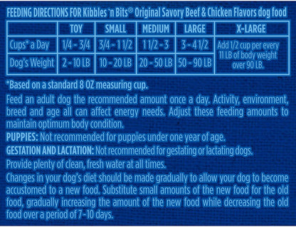 Kibbles 'N Bits Original Savory Beef & Chicken Flavors Dry Dog Food, 45 Pound Bag