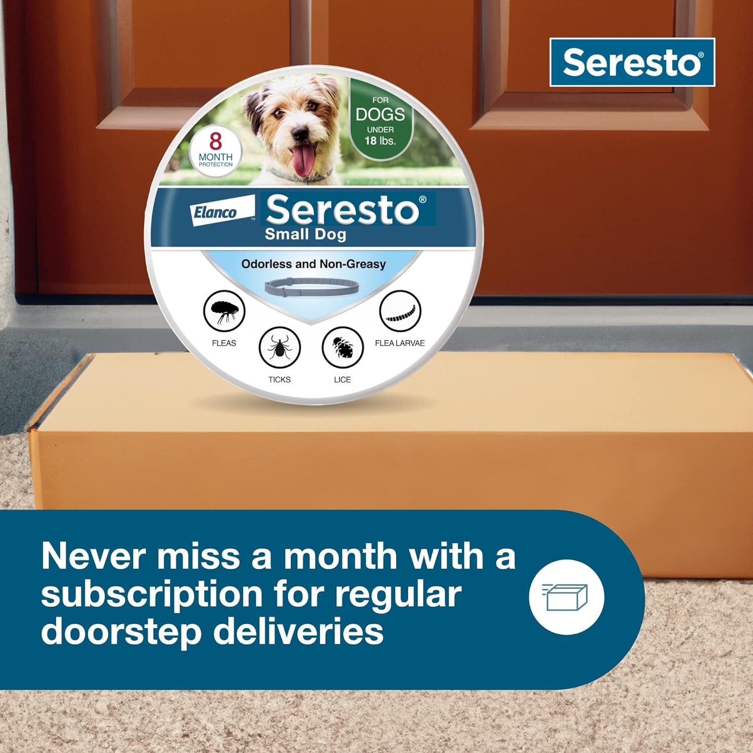 Seresto Small Dog Vet-Recommended Flea & Tick Treatment & Prevention Collar for Dogs under 18 Lbs. | 8 Months Protection