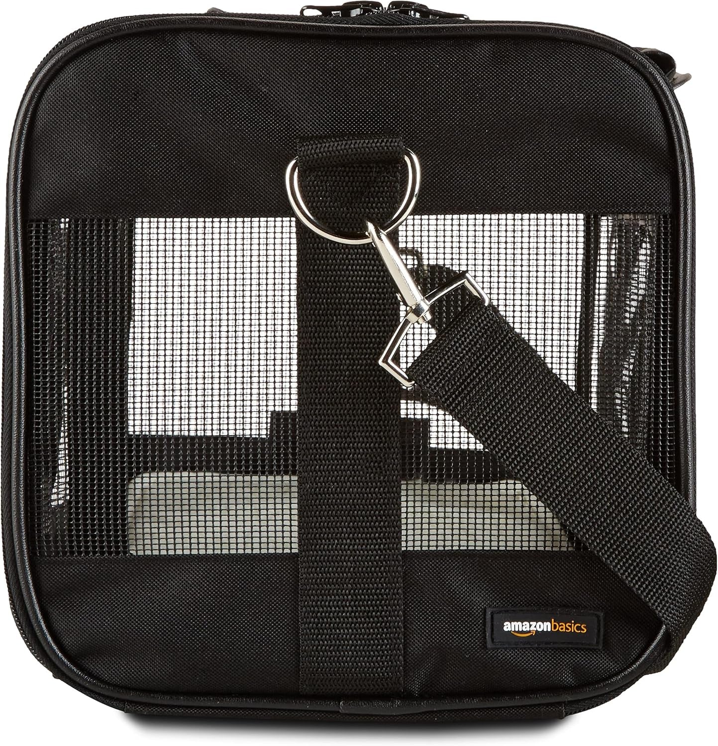 Amazon Basics Soft-Sided Mesh Pet Travel Carrier for Dog, Cat, Medium, 16.5" L x 9.4" W x 9.8" H, Black