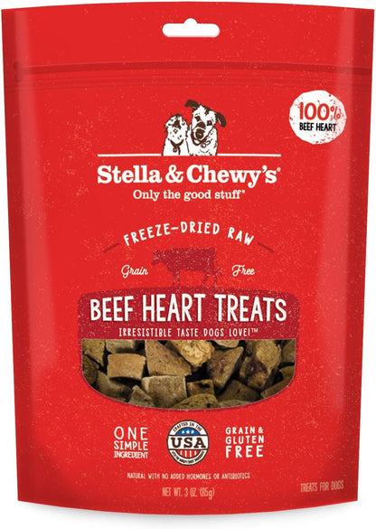 Stella & Chewy'S Freeze-Dried Raw Single Ingredient Beef Heart Treats, 3 Oz. Bag