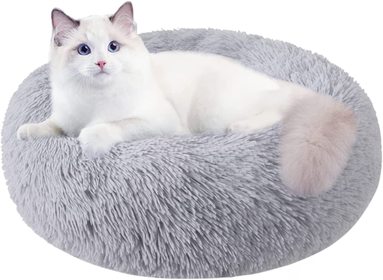 Cat Beds for Indoor Cats,15.7 Inch Dog Bed for Small Melium Large Dogs, Washable-Round Pet Bed for Puppy and Kitten with Slip-Resistant Bottom