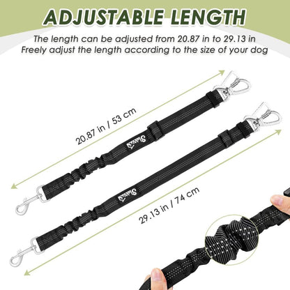 Slowton Dog Seat Belt Harness for Car, Dog Car Harness Adjustable Mesh Breathable & Dog Seatbelt Safety Tether with Elastic Bungee for Small Medium Large Pets(Green, Double Clip, XXXS)