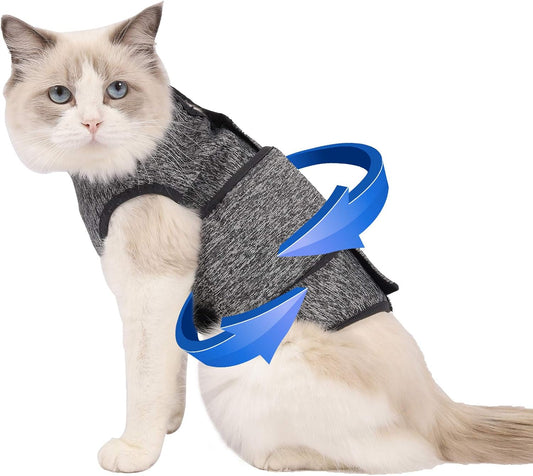 Coppthinktu Cat Anxiety Jacket, Anxiety Vest for Cats, Cat anti Anxiety Vest, Shirt for Cat, Cats Calming Wrap Vet Recommended Calming Solution Vest for Fireworks, Travel, Separation