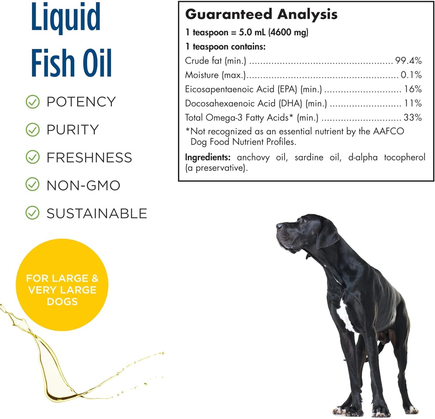 Nordic Naturals Omega-3 Pet, Unflavored - 8 Oz - 1518 Mg Omega-3 per Teaspoon - Fish Oil for Medium to Large Dogs with EPA & DHA - Promotes Heart, Skin, Coat, Joint, & Immune Health