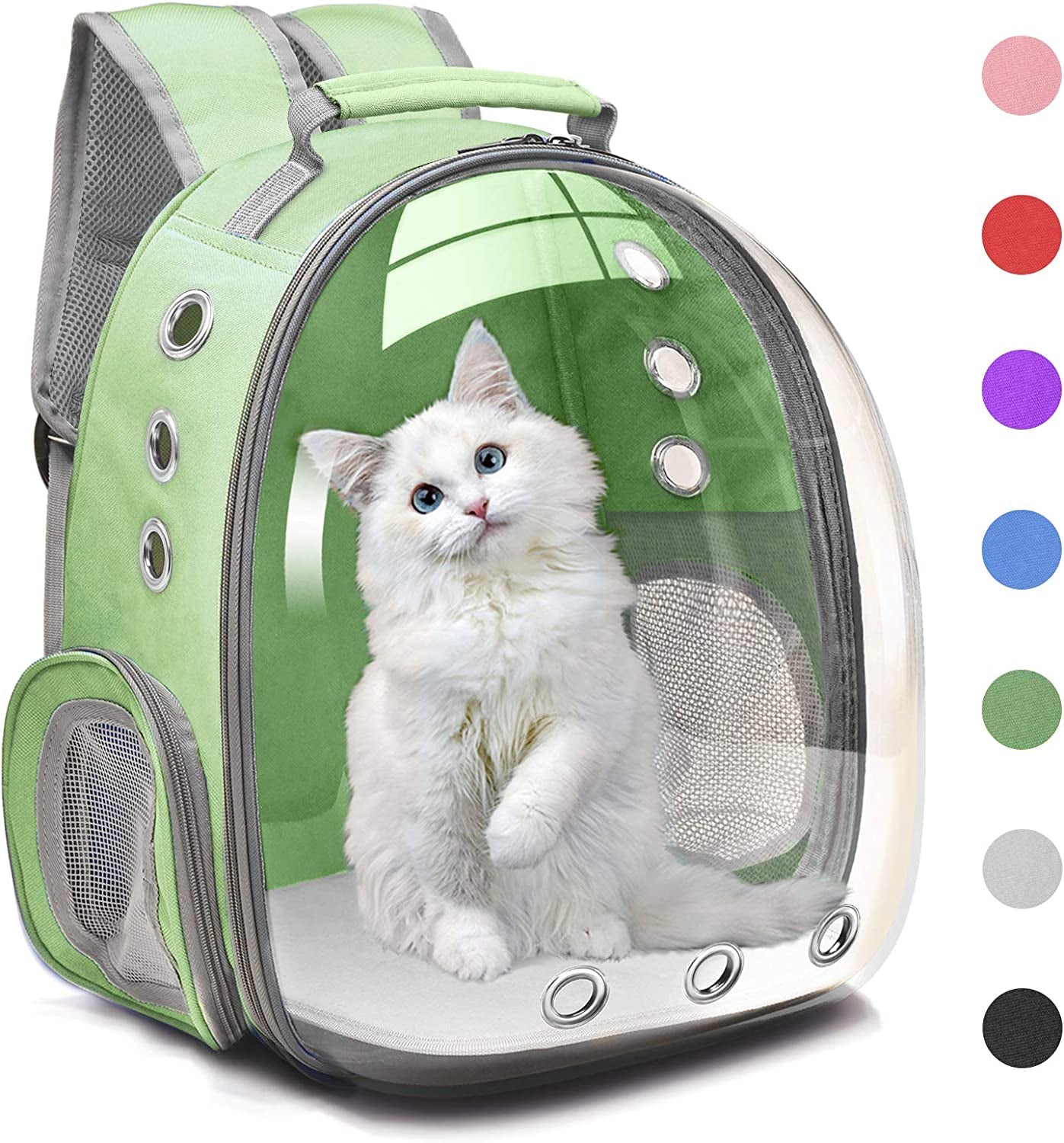 Henkelion Travel Backpack Bubble Carrying Bag for Small Medium Dogs Cats, Space Capsule Pet Carrier Dog for Hiking, Airline Approved - Green