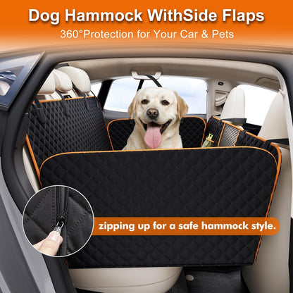 Back Seat Extender,Dog Car Seat Cover for Back Seat Bed for Car Travel Bed with with Mesh Window and Storage Pocket,Supports 330LB Waterproof Dog Hammock for Car Dog Car Bed for Car,Suv,Truck