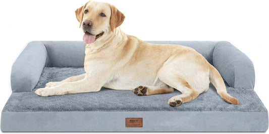 Large Dog Bed Orthopedic Washable - Beds Bolster Pet - XL Xlarge Big Dogs - Memory Foam - Couch Sofa - Waterproof with Removable Cover