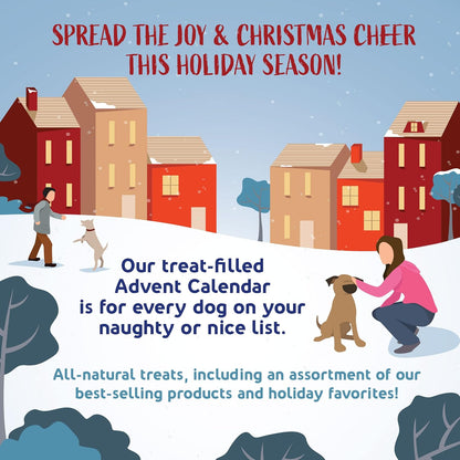 Himalayan Dog Chew 24 Joyful Days Dog Advent Calendar, 24 Tasty Dogs Treats for All Breeds, Himalayan Cheese Treats, Cookie Treats, Freeze Dried Whole Meat Treats