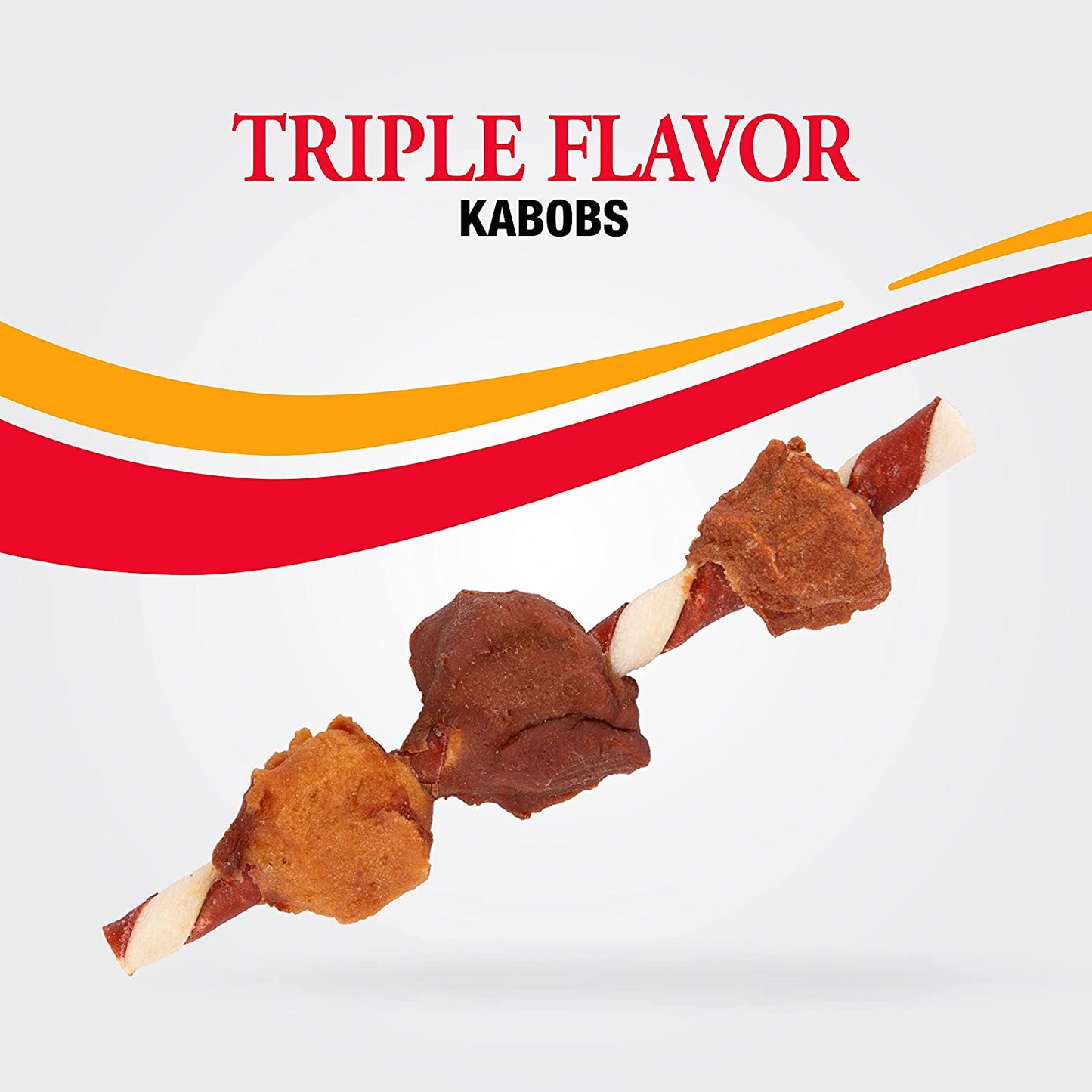 Good'N'Fun Triple Flavored Rawhide Kabobs for Dogs 3 Pound (Pack of 4)