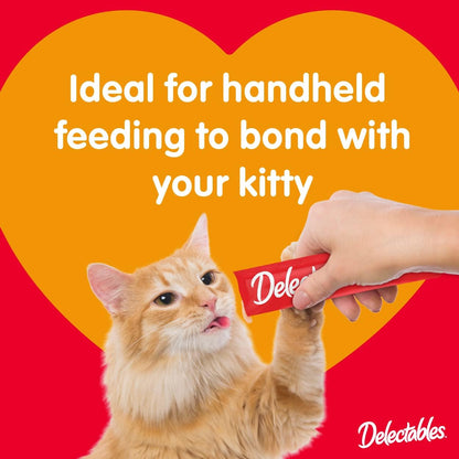 Hartz Delectables Squeeze up Interactive Lickable Wet Cat Treats for Adult & Senior Cats, Chicken & Veggies, 4 Count (Pack of 8)