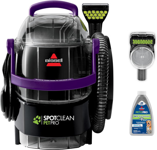 BISSELL SpotClean Pet Pro Portable Carpet Cleaner, 2458, Grapevine Purple, Black, Large