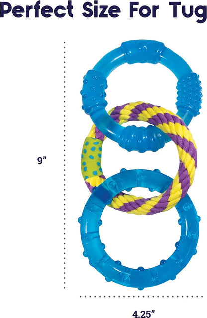 Outward Hound Mini Orka & Friends Fox Dog Toys 2-Pack – Dental Dog Chew Toy and Tough Plush Squeaky Dog Toy, Orange, XS