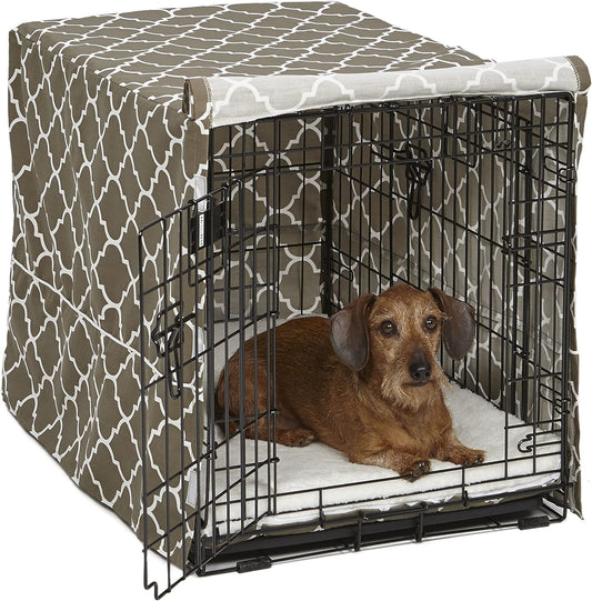 Midwest Homes for Pets Dog Crate Cover, Privacy Dog Crate Cover Fits Midwest Dog Crates, Crate Cover Only; Machine Wash & Dry; Brown Geo Print; 30 Inch