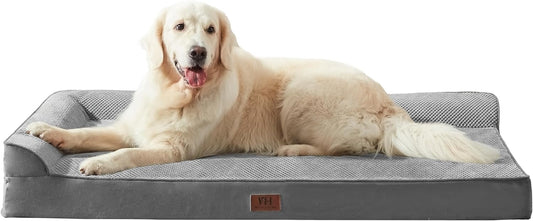 Orthopedic Dog Beds Extra Large Sized Dog, Pet Sofa Bed with Removable Washable Cover, Egg Foam Support, Bolster Cushion for Comfortable Sleep, Waterproof Lining and Non-Slip Bottom