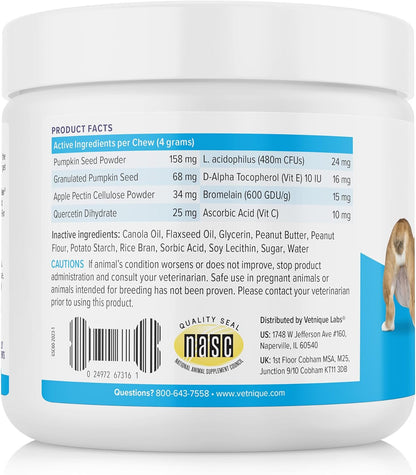 Glandex Anal Gland Soft Chew Treats with Pumpkin for Dogs Digestive Enzymes, Probiotics Fiber Supplement for Dogs Boot the Scoot (Peanut Butter Chews, 120Ct)