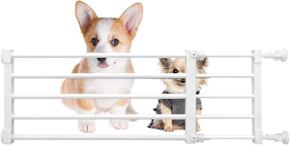 Short Dog Gate Expandable Dog Gate 22"-39.37" to Step Over,Pressure Mount Small Pet Gate,Low Pet Gate-Adjustable,Puppy Gate Indoor for Doorway, Stairs(S(9.45''H), White)