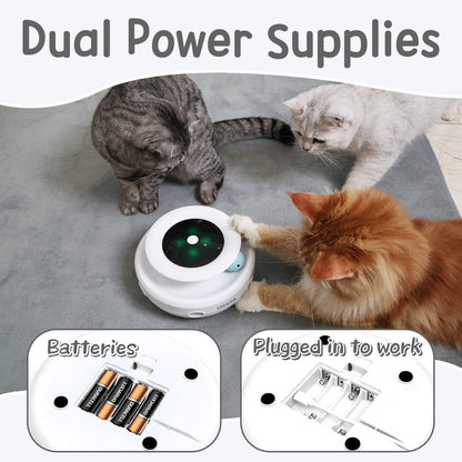 ORSDA 2in1 Interactive Toys for Indoor Cats, Timer Auto On/Off, Cat Toy Balls & Ambush Electronic Cat Mice Toy for Entertainment with 6pcs Feathers, Dual Power Supplies